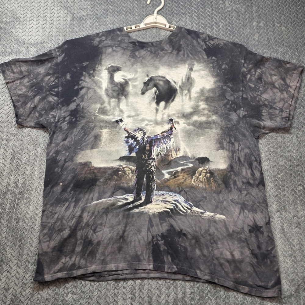 Vintage 2003 The Mountain David Penfound T-Shirt Men 2XL‎ Spirit Horse Tie Dye - Picture 2 of 14